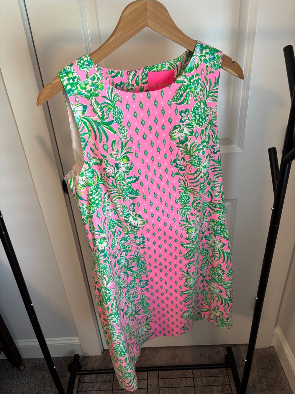 Lilly Pulitzer Pink & Green Floral Midi Dress